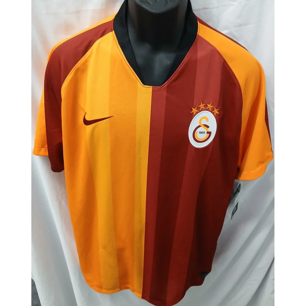 Nike Galatasaray 2019-20 Home Soccer Jersey XL AJ5537-628 Red Orange Striped NEW